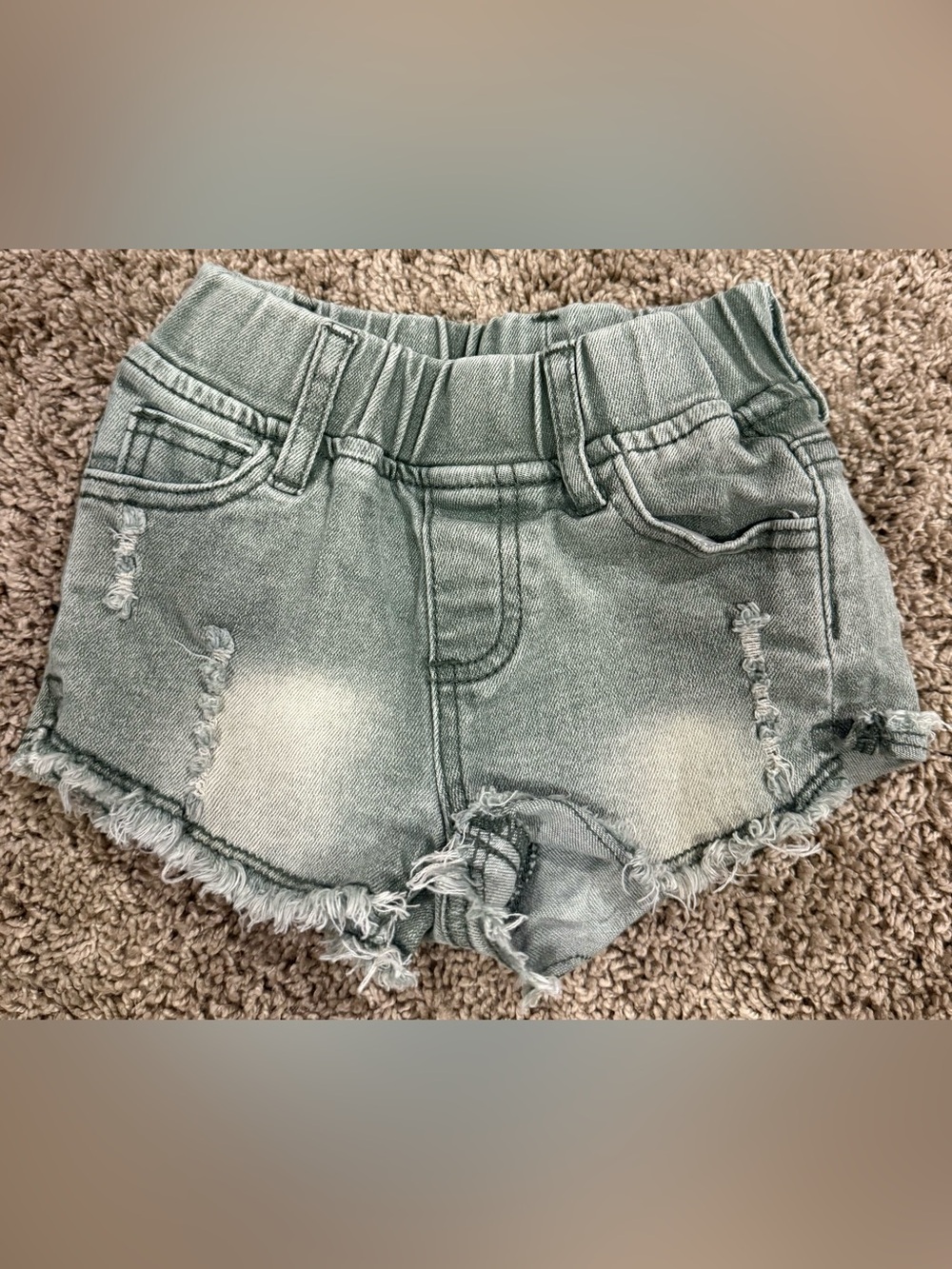 Little Bipsy Distressed Denim Shorts 18-24M Gray Wash